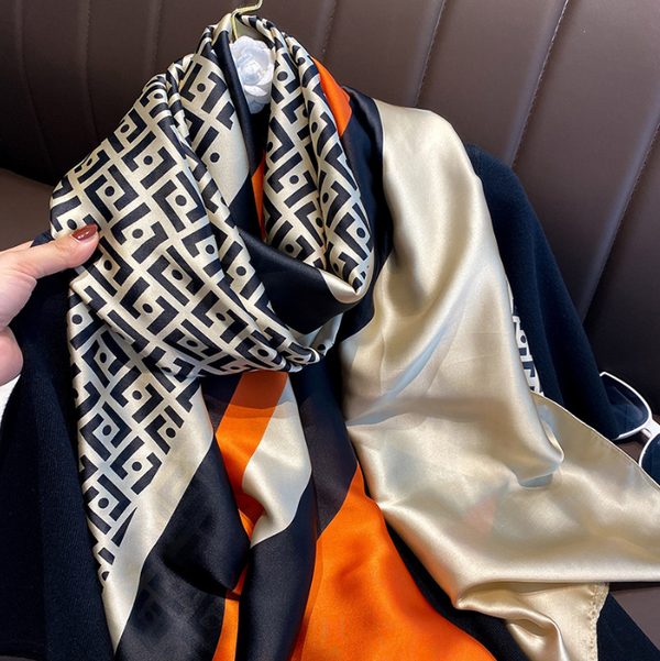 New Long Silk Scarf for Women- Premium Print