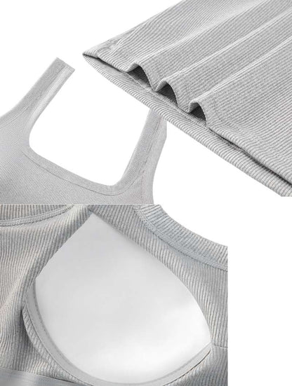 Girls Crop Tank Top with Chest Pad
