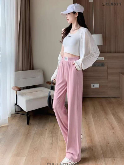 Women's Summer Thin Narrow Wide Leg Trousers