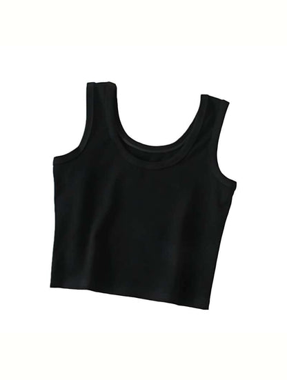 Girls Crop Tank Top Without Chest Pad