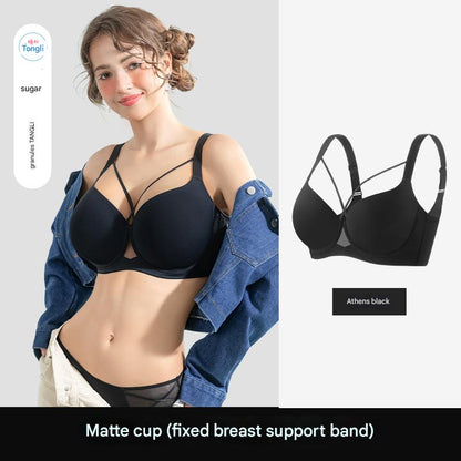 Plus Size Women's Seamless Sexy Bra – Adjustable Straps, Breathable & Side-Gather Enhancing