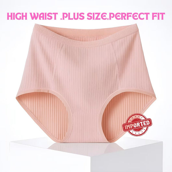 Pure Cotton Plus Size High Waist Underwear