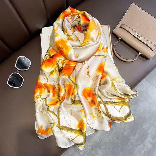 New Long Silk Scarf for Women – Elegant, Stylish & Versatile