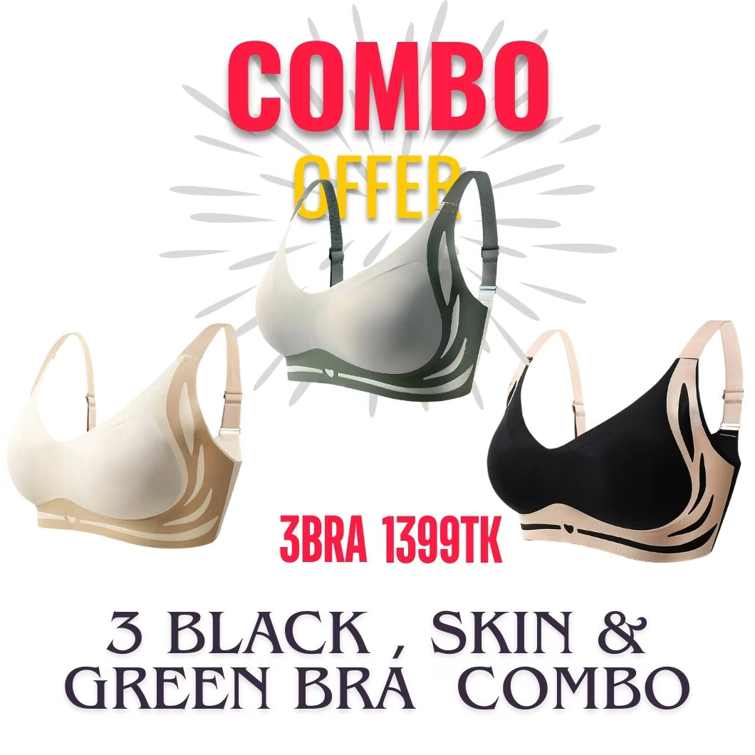 Push Up Bra Beautiful Back Traceless Upper Support, Adjustable & Comfortable  Anti-Sagging