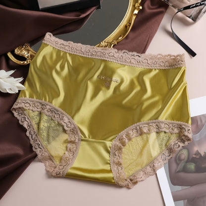 Satin Silk Mid-Waist Antibacterial Women’s Underwear