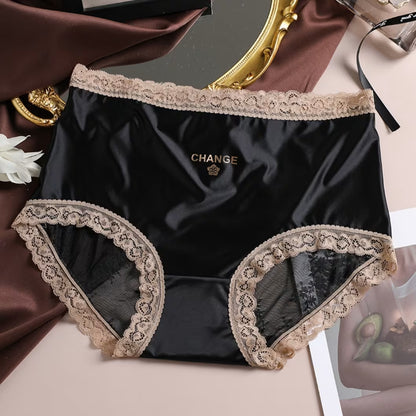 Satin Silk Mid-Waist Antibacterial Women’s Underwear