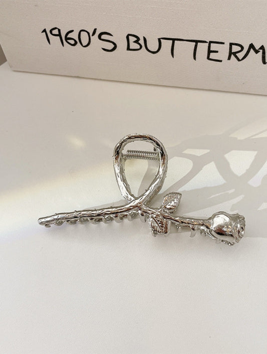 Glazed Rose Hair Clip | Goldend & Silver