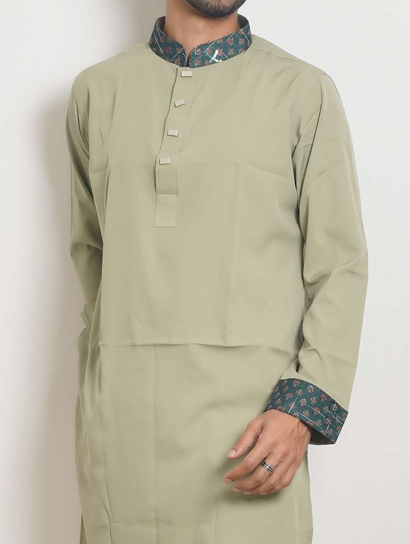 Limited Edition Eid Panjabi Premium Quality - Sage Green