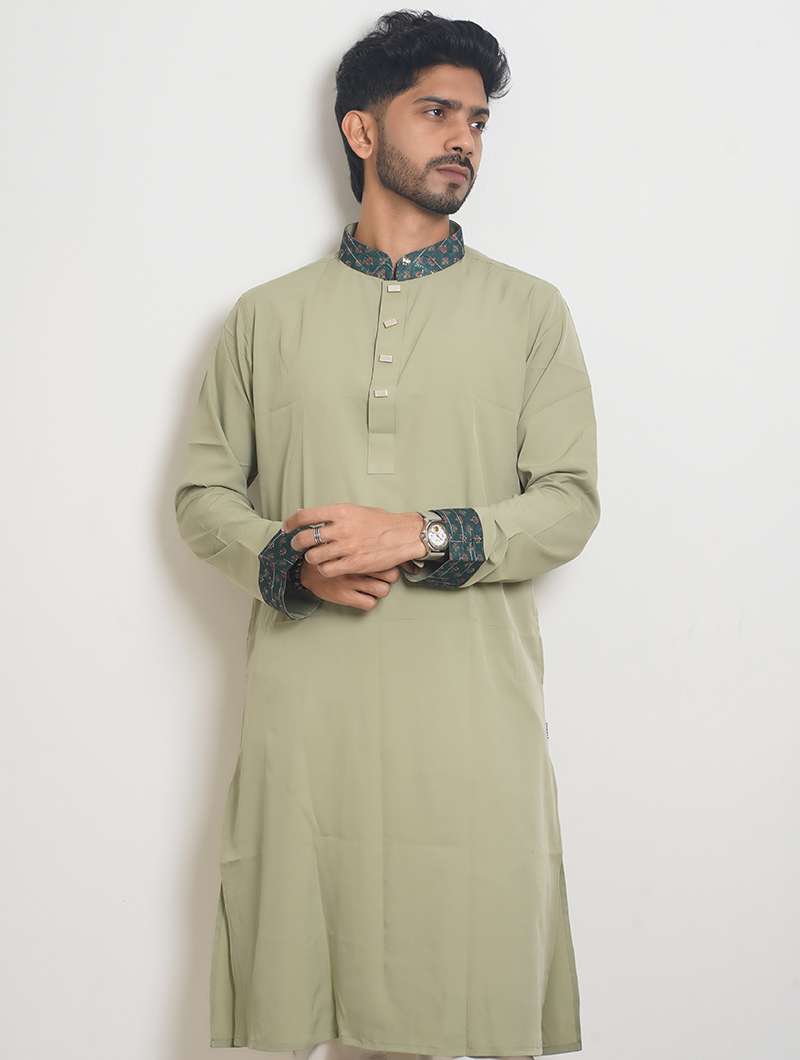 Limited Edition Eid Panjabi Premium Quality - Sage Green