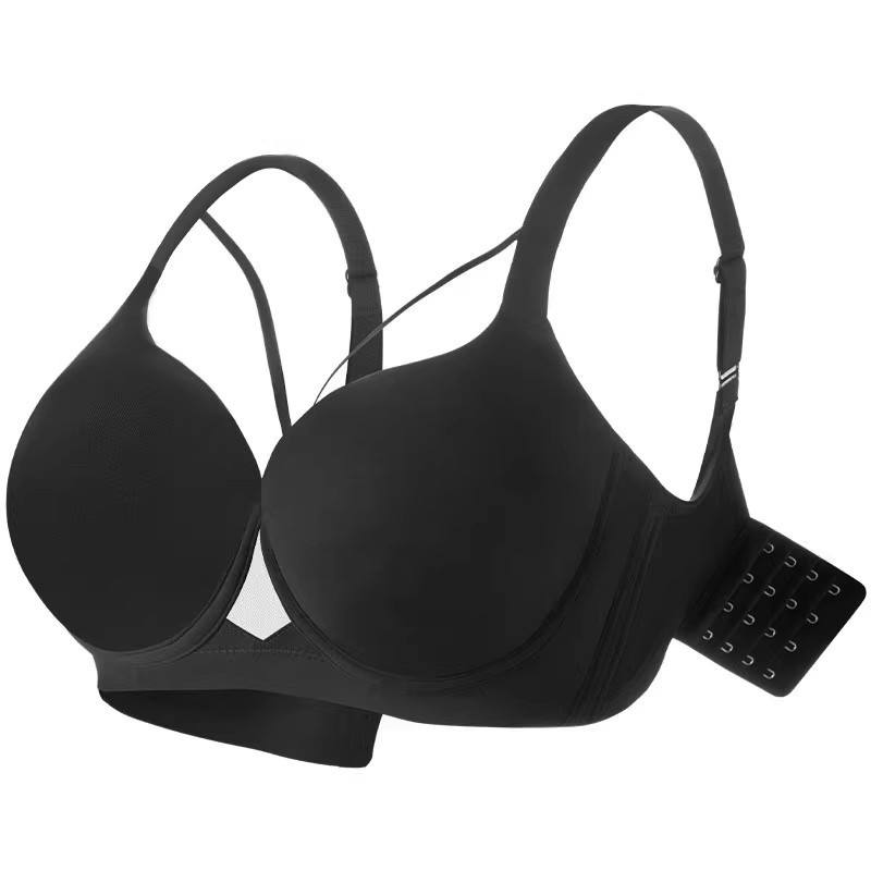 Plus Size Women's Seamless Sexy Bra – Adjustable Straps, Breathable & Side-Gather Enhancing