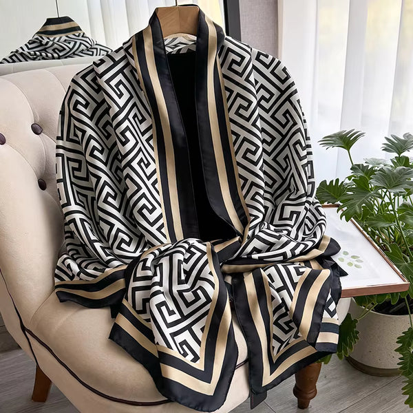 New Long Silk Scarf for Women – Elegant Design