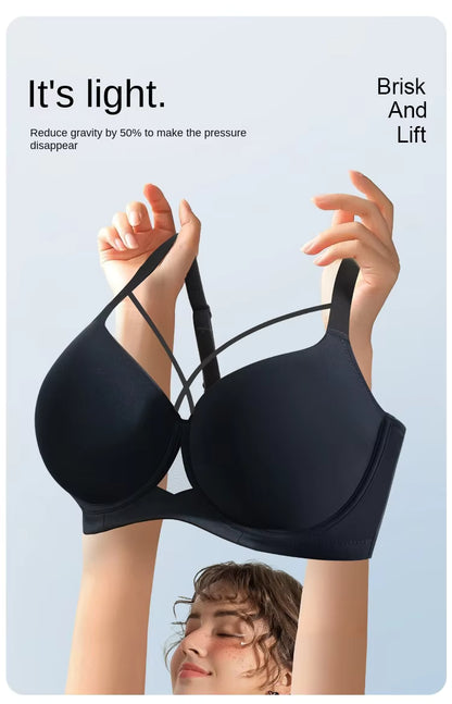 Plus Size Women's Seamless Sexy Bra – Adjustable Straps, Breathable & Side-Gather Enhancing