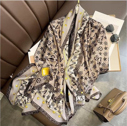 Long Silk Scarf for Women – small floral