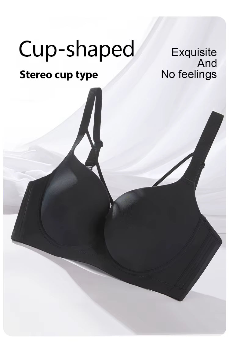 Plus Size Women's Seamless Sexy Bra – Adjustable Straps, Breathable & Side-Gather Enhancing