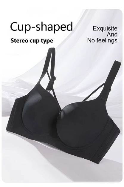 Plus Size Women's Seamless Sexy Bra – Adjustable Straps, Breathable & Side-Gather Enhancing