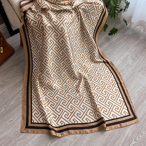 New Long Silk Scarf for Women –  Elegant Printed Color