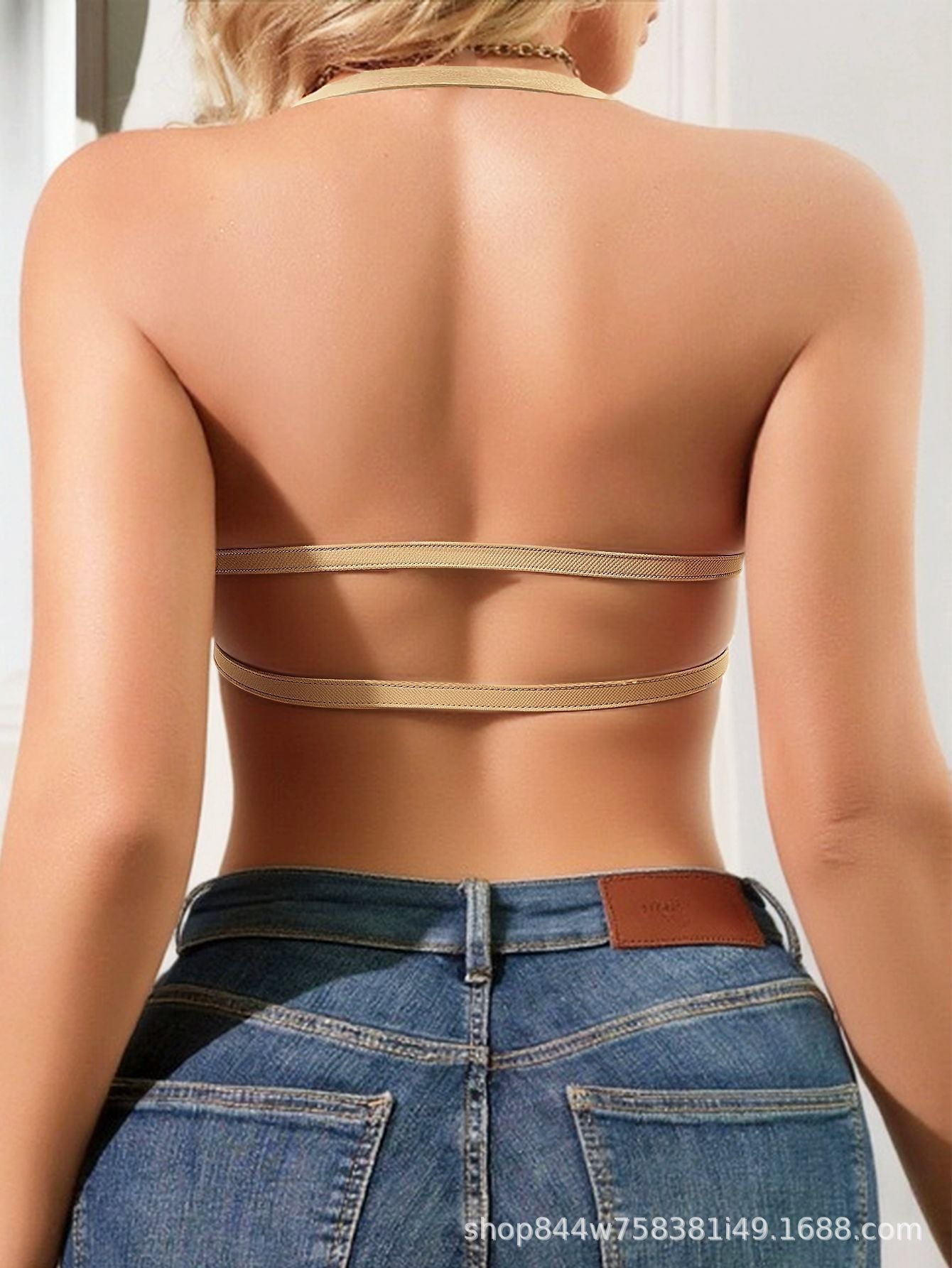 Deep V Seamless Minimizer Bra for Large Bust | Wireless Thin Strap Cross-Back Beauty Back Bra | Breathable Summer Invisible Backless Bra