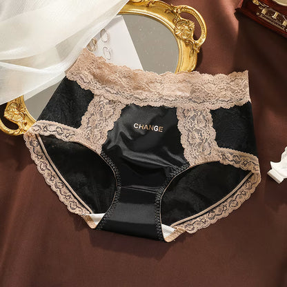 Satin Silk Mid-Waist Antibacterial Women’s Underwear