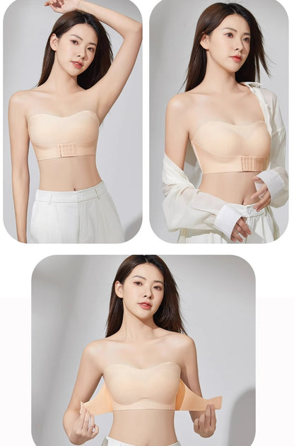 Strapless Bra for Women – Non-Slip, Invisible, Thin, Anti-Walking Beauty-Back