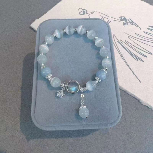 Blue Beaded Star Charm Bracelet for Girls – Clasyy Elegant Glass Jewelry
