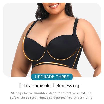 Women's Plus Size 3/4 Cup Push Up Wireless Bra