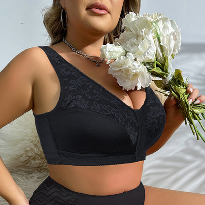 Plus Size Front-Clasp Wire-Free Seamless Bra for Women – Ultra-Thin Cups, Full Coverage & Everyday Comfort
