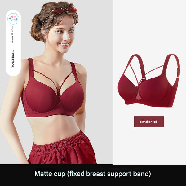 Plus Size Women's Seamless Sexy Bra – Adjustable Straps, Breathable & Side-Gather Enhancing