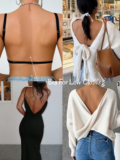 Deep V Seamless Minimizer Bra for Large Bust | Wireless Thin Strap Cross-Back Beauty Back Bra | Breathable Summer Invisible Backless Bra