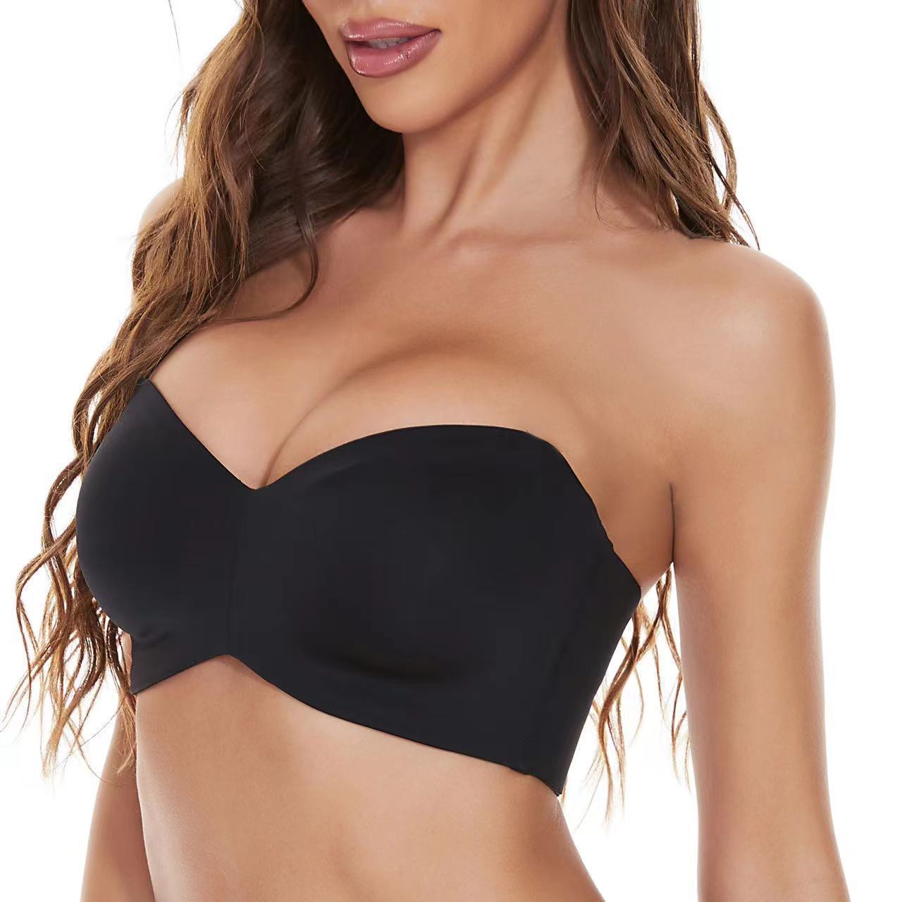 Strapless Push-Up Bra for Women – Large Bust Support, Invisible & Anti-Slip