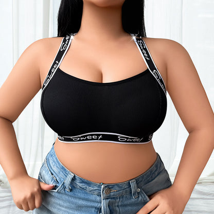 Plus Size Wire-Free Sports Bra for Women – Seamless Ultra-Thin Molded Cup, Breathable Push-Up & Side Support