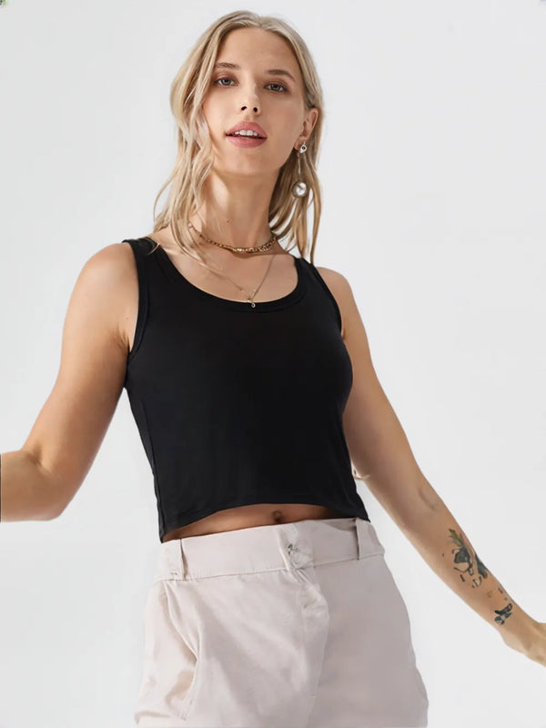 Girls Crop Tank Top Without Chest Pad