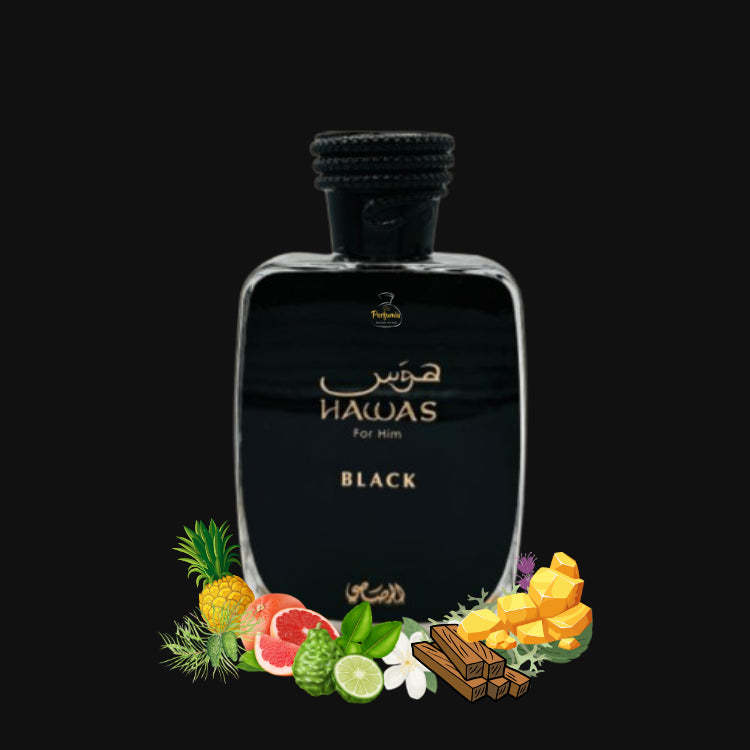Rasasi Hawas Black for Men – 100% Original