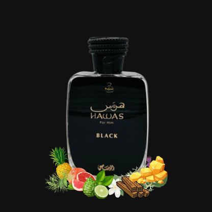 Rasasi Hawas Black for Men – 100% Original