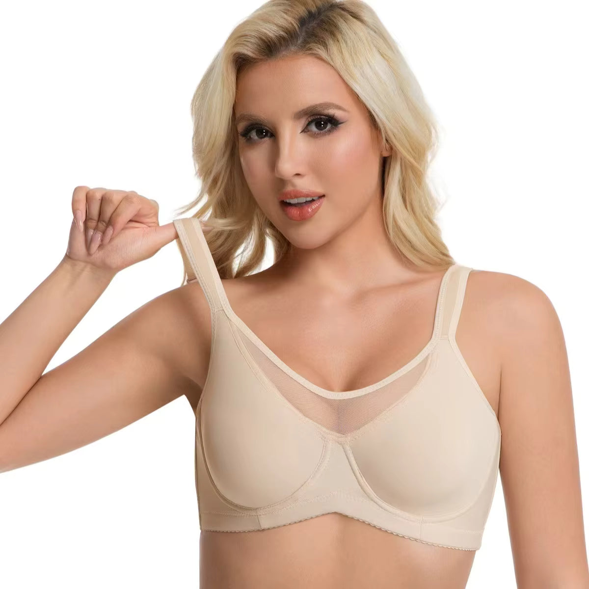 Plus Size Seamless Bra – Ultra-Thin Padded Push-Up Underwire Bra