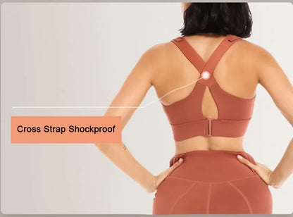 Front Zipper Sports Bra for Women – High Impact Shockproof Wireless Fitness Bra
