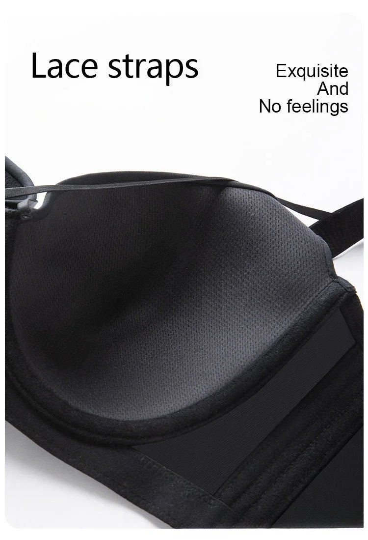 Plus Size Women's Seamless Sexy Bra – Adjustable Straps, Breathable & Side-Gather Enhancing