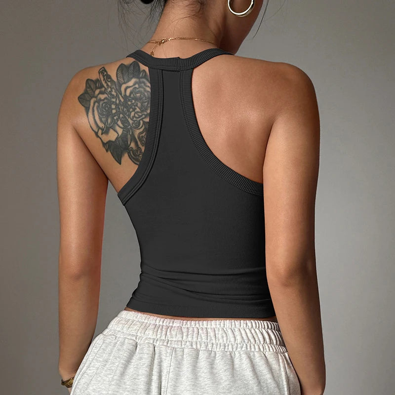 High Elastic Milk Silk Slim Fit Camisole for Women | Macaron Color Street Style Spaghetti Strap Crop Top