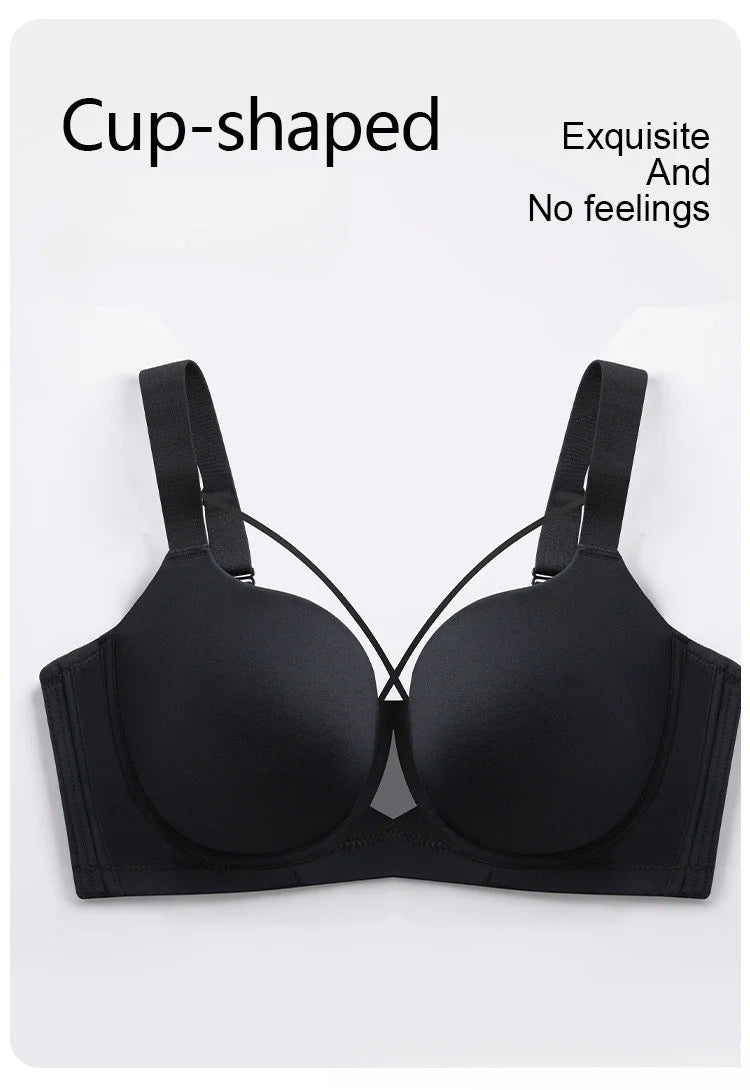 Plus Size Women's Seamless Sexy Bra – Adjustable Straps, Breathable & Side-Gather Enhancing