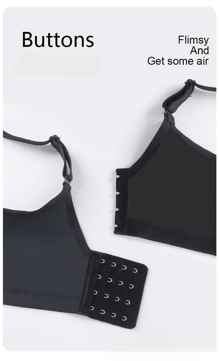 Plus Size Women's Seamless Sexy Bra – Adjustable Straps, Breathable & Side-Gather Enhancing