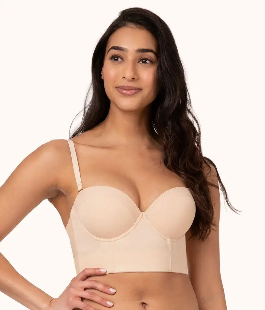 Plus Size Strapless Backless Bra for Women – Seamless Low Back Convertible Bra with Detachable Straps