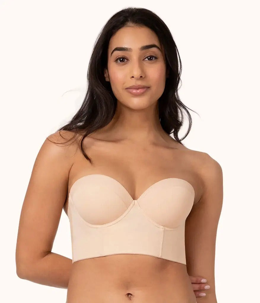 Plus Size Strapless Backless Bra for Women – Seamless Low Back Convertible Bra with Detachable Straps