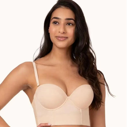 Plus Size Strapless Backless Bra for Women – Seamless Low Back Convertible Bra with Detachable Straps