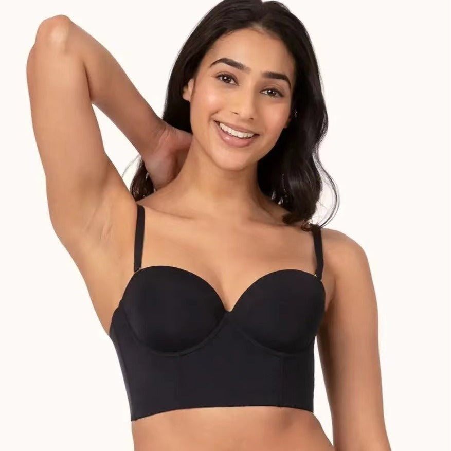 Plus Size Strapless Backless Bra for Women – Seamless Low Back Convertible Bra with Detachable Straps
