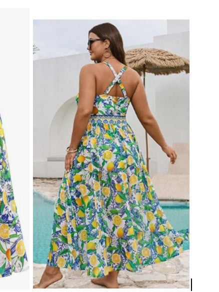 Retro Floral Swimsuit for Women – European Style Sexy One Piece Swimwear with Bra Pads