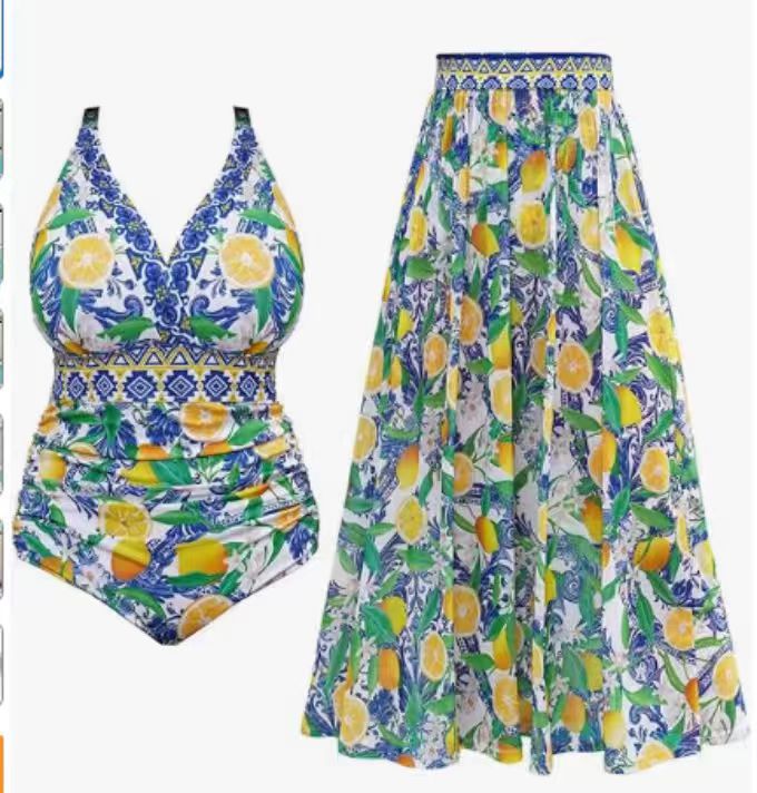Retro Floral Swimsuit for Women – European Style Sexy One Piece Swimwear with Bra Pads