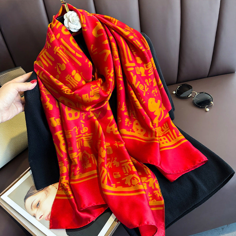 New Long Scarf for Women- Peacock feathers