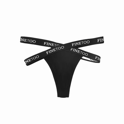 Women's Cotton Thong Panty – Low Waist Sexy Ribbed G-String Underwear with Cotton Crotch