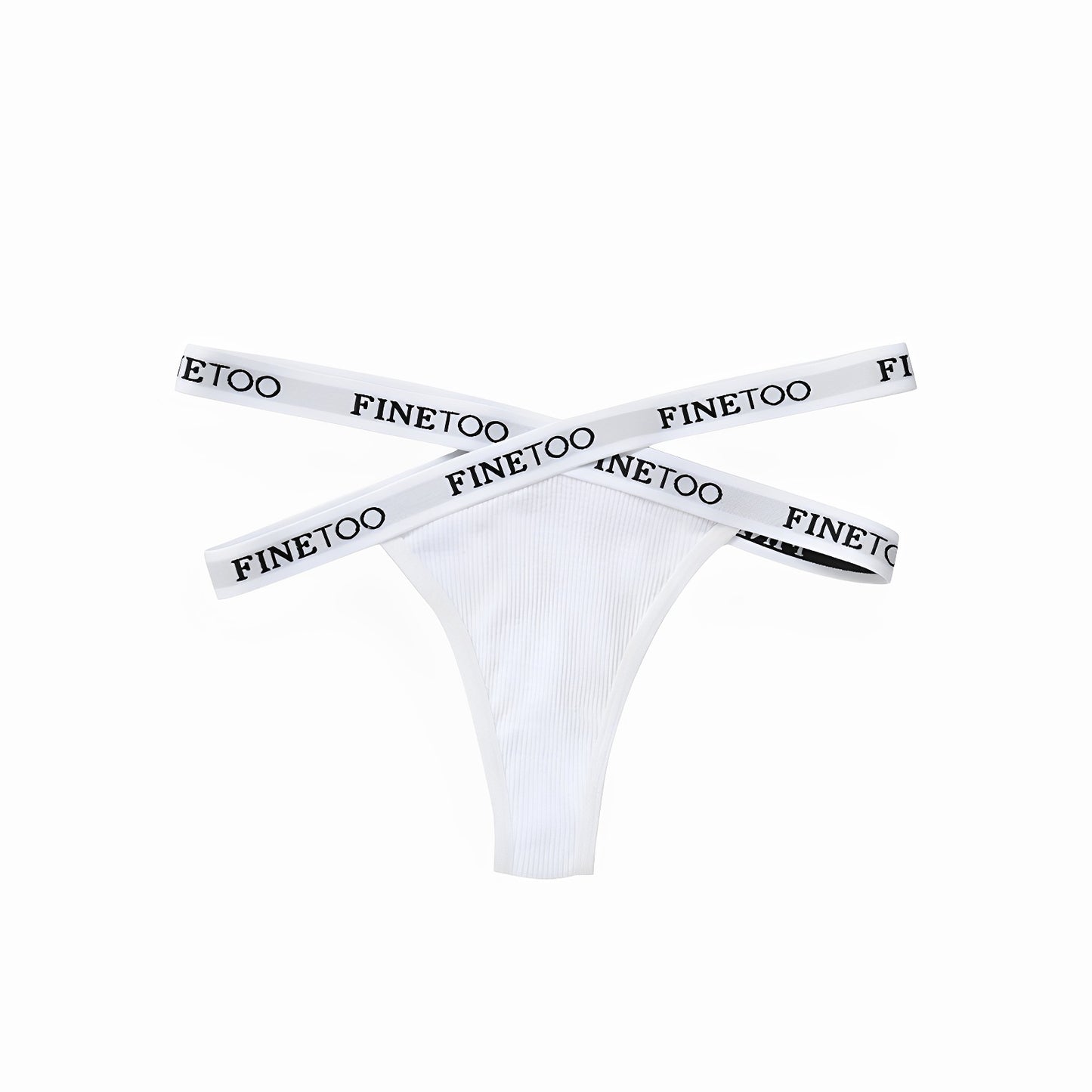 Women's Cotton Thong Panty – Low Waist Sexy Ribbed G-String Underwear with Cotton Crotch