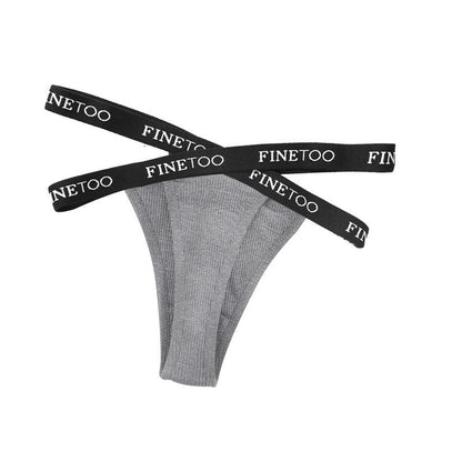 Women's Cotton Thong Panty – Low Waist Sexy Ribbed G-String Underwear with Cotton Crotch