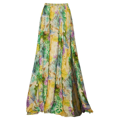 Women's Floral Cutout One-Piece Swimsuit Set with Umbrella Skirt – Resort Style Beachwear